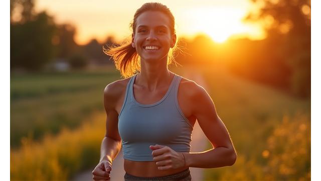 A person jogging in a park during sunrise, symbolizing active lifestyle and proactive health choices.